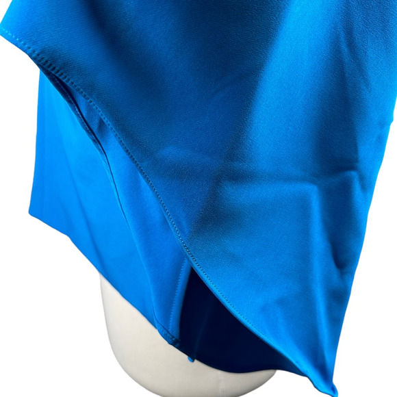 Milly Top Blouse Blue Womens Small Cropped 3/4 Sleeve Flare V Neck Pullover USA - Picture 7 of 10